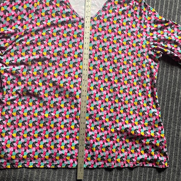 Ulla Popken top size 32/34 Women's Tunic Black with hearts 95% cotton - Picture 9 of 9